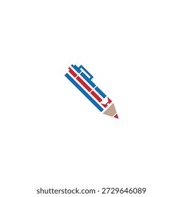 Pen in pencil creative logo idea.