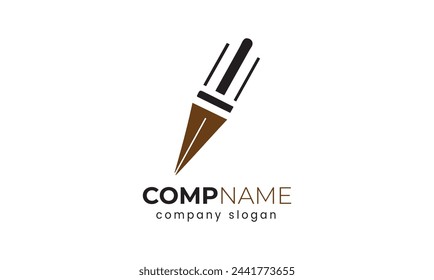 Pen pencil education signature writing symbol icon logo design vector modern minimalist template