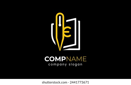 Pen pencil education signature writing symbol icon logo design vector modern minimalist template