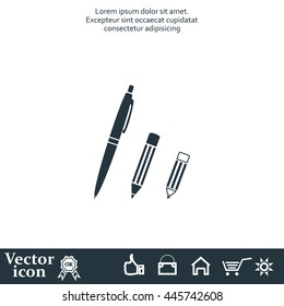 Pen and Pencil flat icon