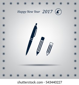 Pen and Pencil flat icon
