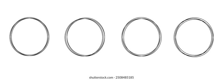  pen , pencil  hand drawn circle, oval and circular shapes with pen eps 10.