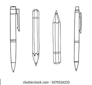 pen and pencil hand drawn cute line art illustration