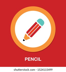 pen, pencil icon, colored pencils, pencil isolated, pencil drawing, eraser, school icon