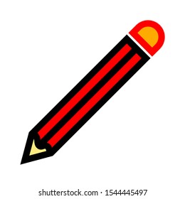 pen, pencil icon, colored pencils, pencil isolated, pencil drawing, eraser, school icon