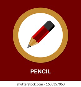 pen, pencil icon, colored pencils, pencil isolated, pencil drawing, eraser, school icon