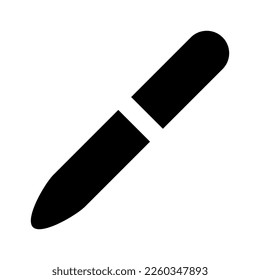 Pen or pencil icon. Device for creativity, drawing and writing. Modern black icon vector isolated on white background.