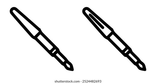 Pen and pencil icon. Marker and crayon drawing symbol. Sketch tool vector.