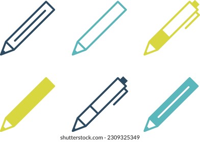 Pen and Pencil Icon Set