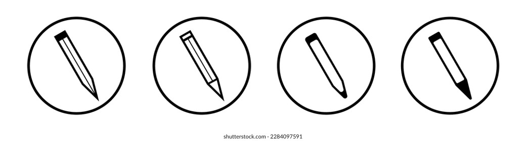 Pen and pencil icon set in line stile. Outline vector illustration.