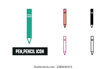 Ilustración de vectores de juego de iconos de lápiz