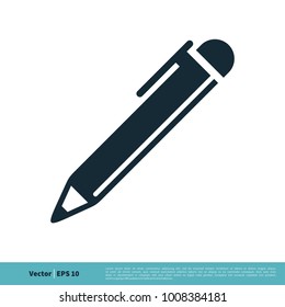 Pen, Pencil Icon Vector Logo Template Illustration Design. Vector EPS 10.
