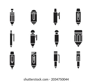 pen and pencil icons set vector illustration