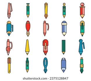 iconos de lápiz y lápiz conjunto ilustración vectorial