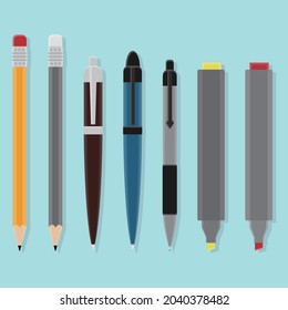 a lot of pen pencil illustration