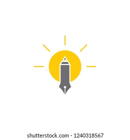 pen pencil light bulb creativity symbol vector