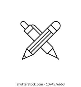 pen and pencil line black vector icon