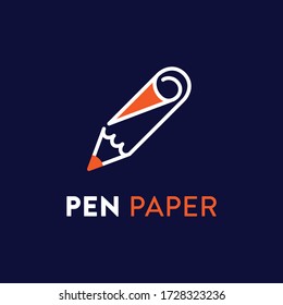 pen pencil paper education training institute logo