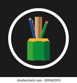 pen, pencil, ruler
