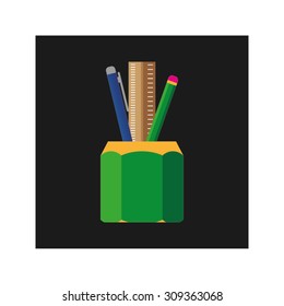 pen, pencil, ruler