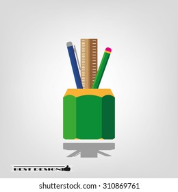 pen, pencil, ruler