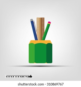 pen, pencil, ruler