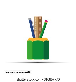 pen, pencil, ruler