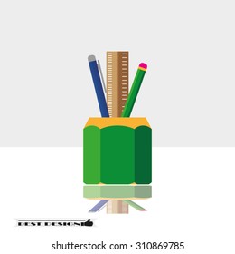 pen, pencil, ruler