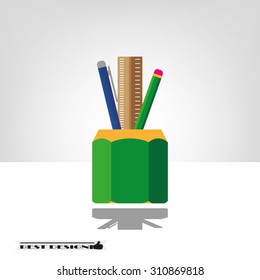 pen, pencil, ruler