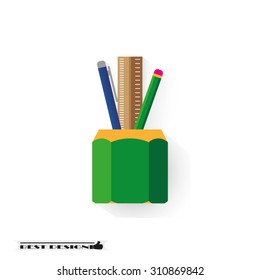 pen, pencil, ruler