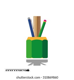 pen, pencil, ruler