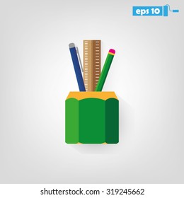pen, pencil, ruler
