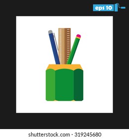 pen, pencil, ruler
