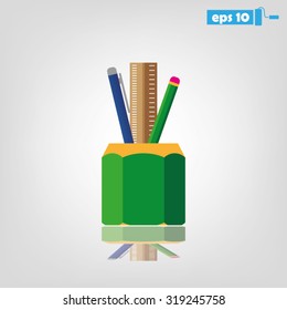 pen, pencil, ruler