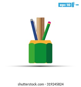 pen, pencil, ruler