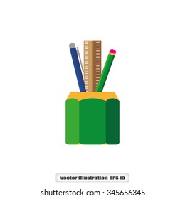 pen, pencil, ruler