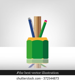 pen, pencil, ruler