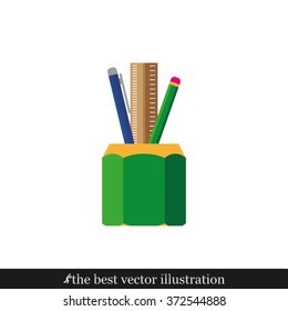 pen, pencil, ruler