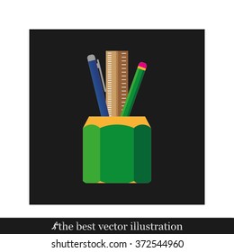 pen, pencil, ruler