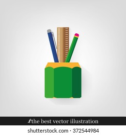 pen, pencil, ruler