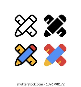 Pen Pencil and Ruler Design Icon, Logo, and illustration Vector