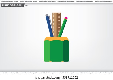 Pen Pencil Ruler Icon.