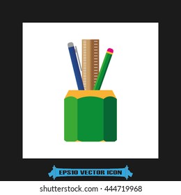 Pen, pencil and ruler icon vector illustration eps10.