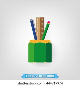 Pen, pencil and ruler icon vector illustration eps10.