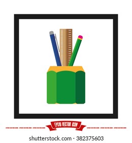 pen, pencil, ruler vector illustration