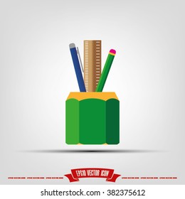 pen, pencil, ruler vector illustration
