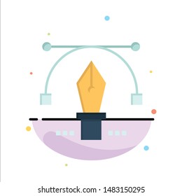Pen, Pencil, Text, Education Abstract Flat Color Icon Template