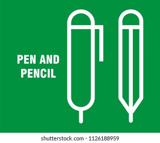 PEN AND PENCIL VECTOR ICON