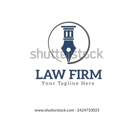 pen pillar circle logo icon symbol design template illustration inspiration