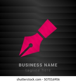 Pen Pink and black silk fashion premium icon / Logo